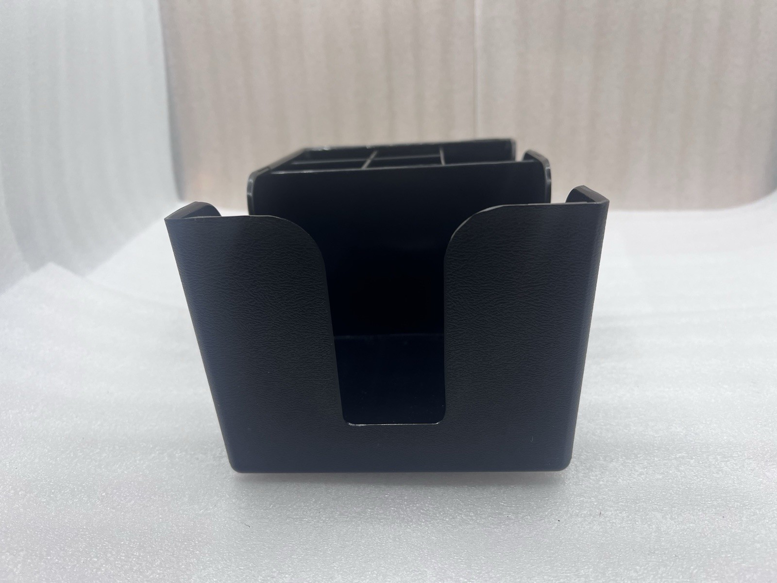 Choice 6-Compartment Bar Caddy Black Plastic Countertop Organizer Napkins Straws