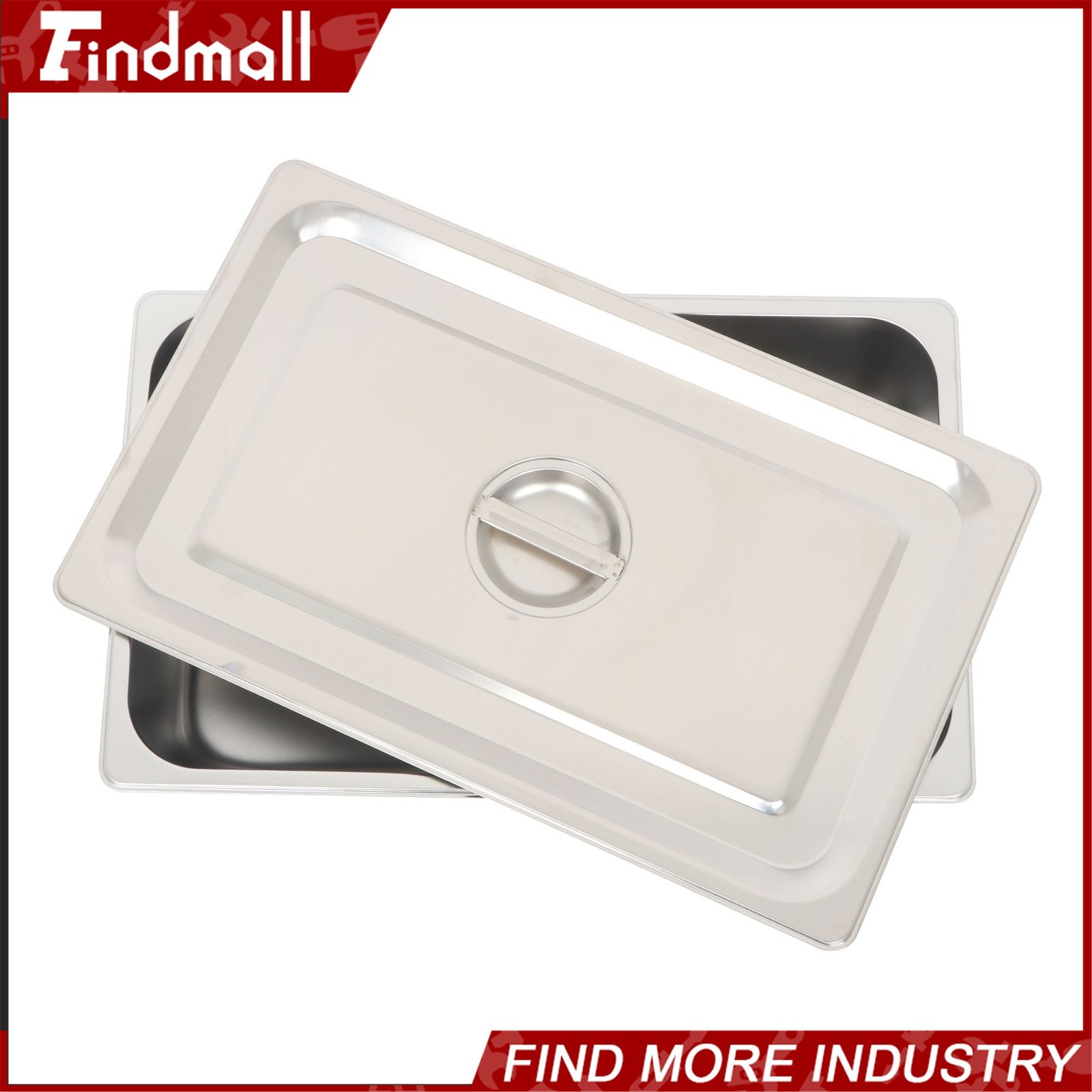 Findmall 2 Pack Stainless Steam Hotel Pan with Lid, 1/1 Size 4 Inch Deep