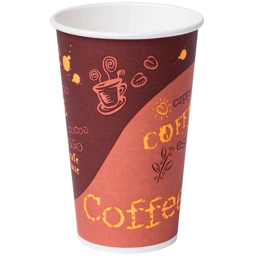 1200 CASE 20 Oz Print Poly Paper Hot Cup Tea Coffee Chocolate Take Out