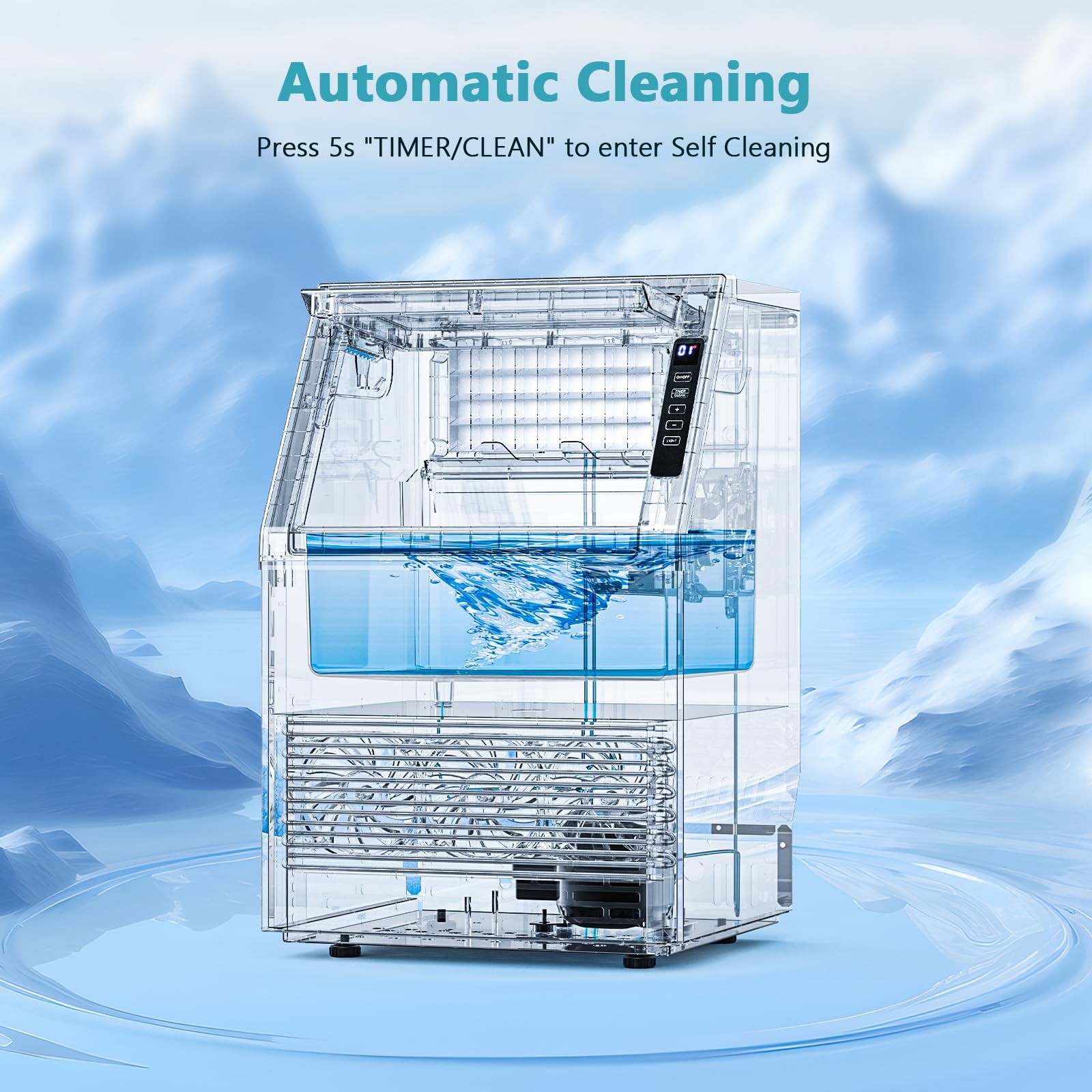 COWSAR Commercial Ice Maker Machine, 80Lbs/24H Stainless Steel Ice Maker 24Lbs