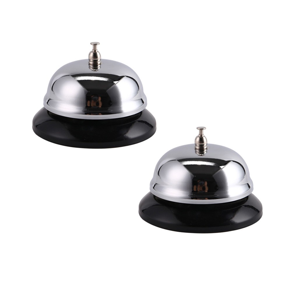 2 Pcs Restaurant Call Bell Meal Bells Stainless Steel Desk Service