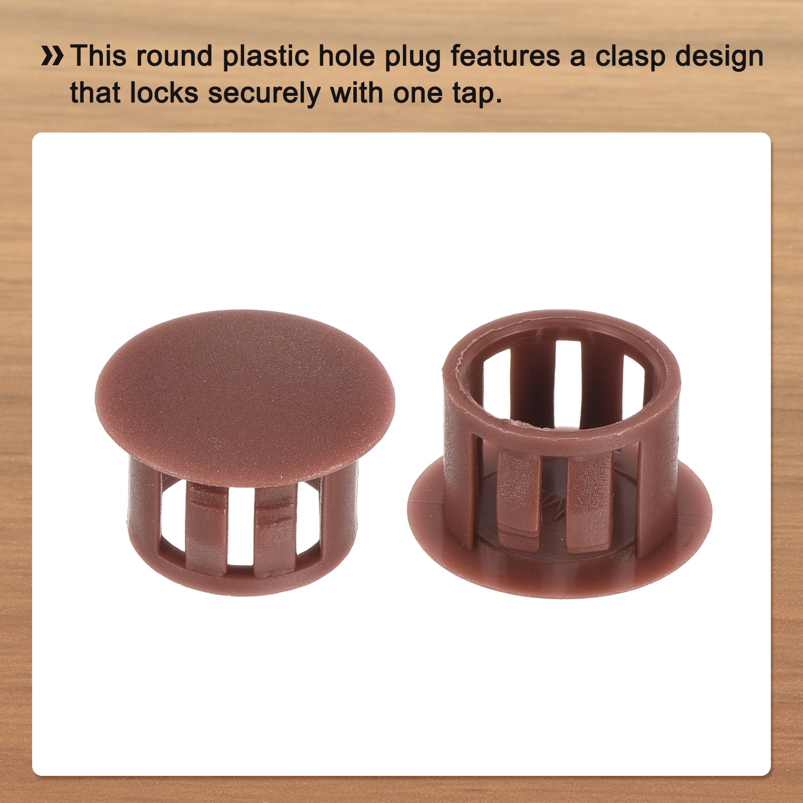 32Pcs 13mm Red-Brown Nylon Plastic Round Locking Hole Plugs Insert End Caps