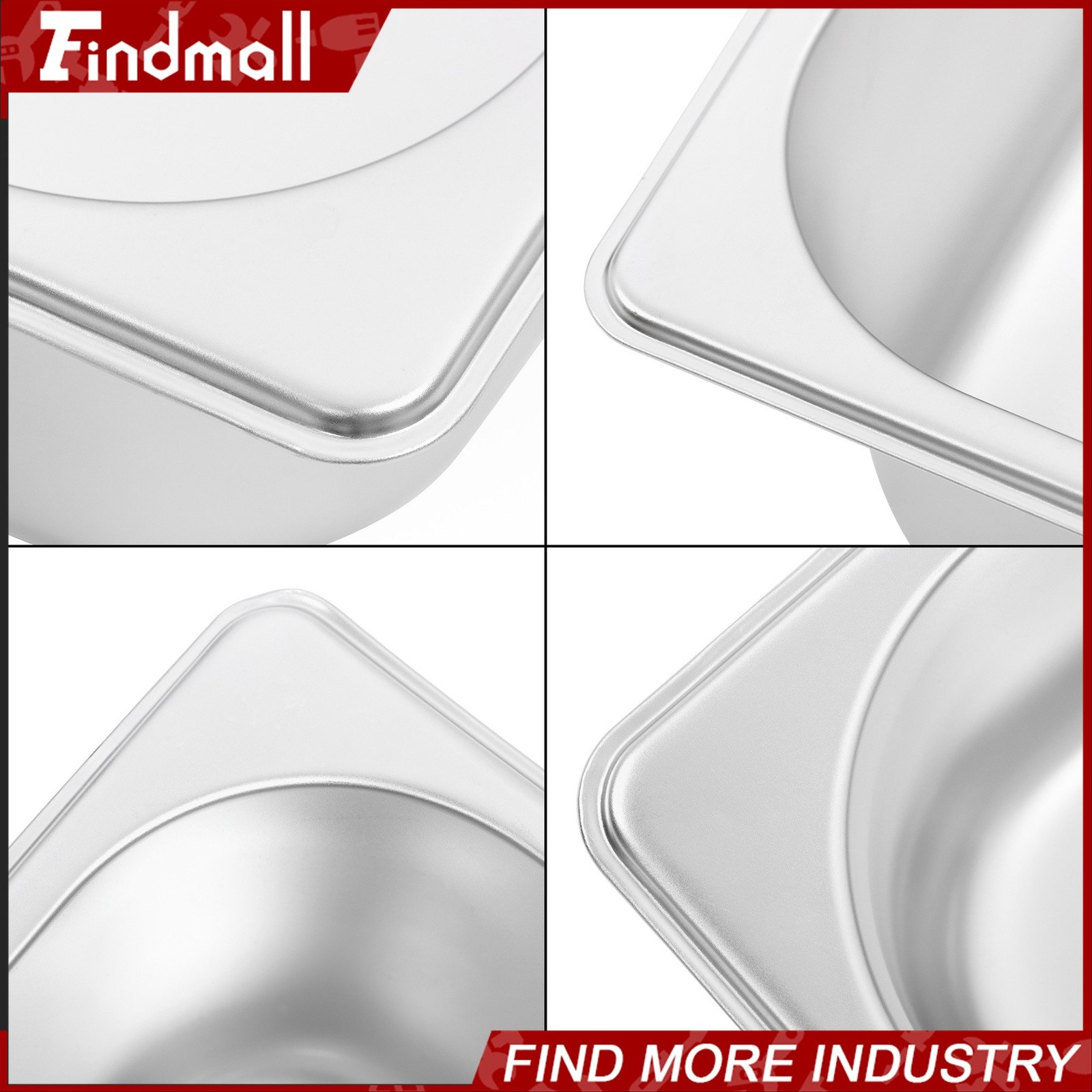 Findmall 1/2-Size 4″ Deep Stainless Steel Steam Table Pans Hotel Food Pan