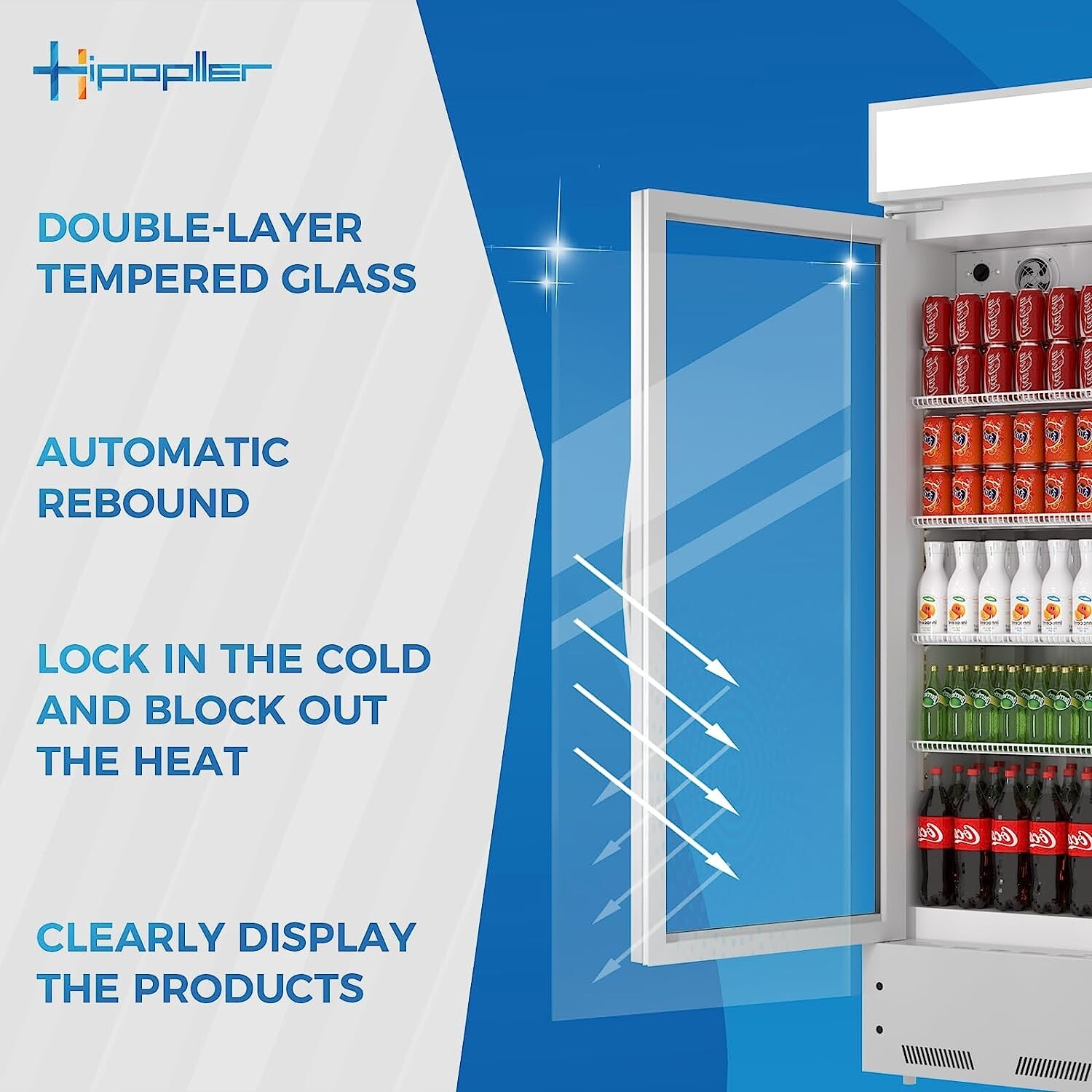 NEW Commercial Glass Door Merchandiser Refrigerator Display Cooler 16.5 Cu.Ft