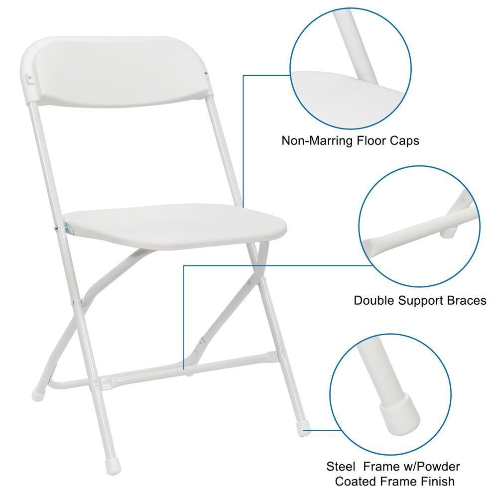 12 Pieces Commercial Plastic Folding Chairs Stackable Picnic Party Dining Seats