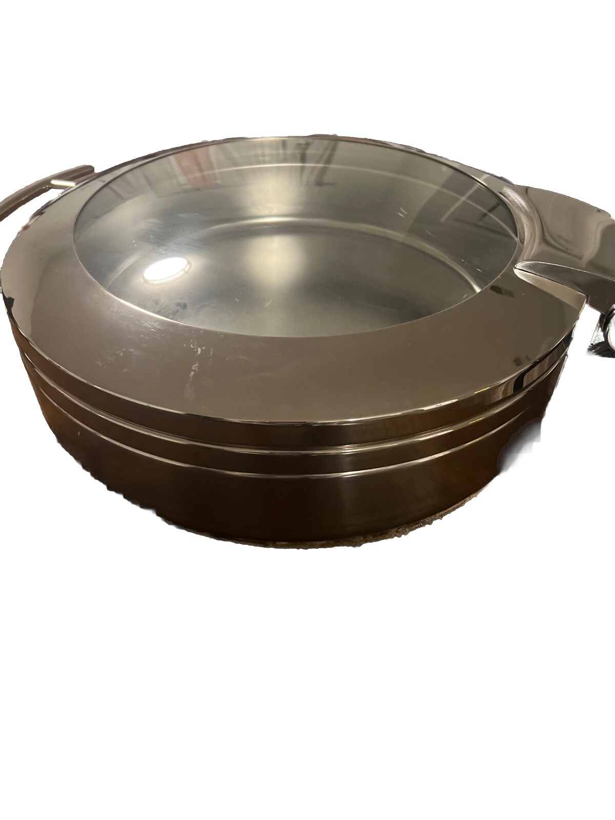 HUBERT® Induction Chafer 6 1/3 Qt Round Stainless and White – 17 1/3″L x 21