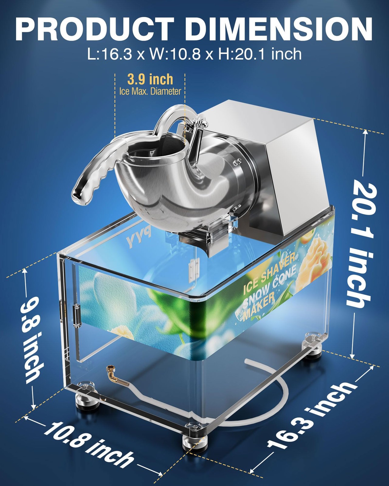 Snow Cone Machine – Commercial Ice Crusher Shaver, Crushed Shaved Snowcone Ma…