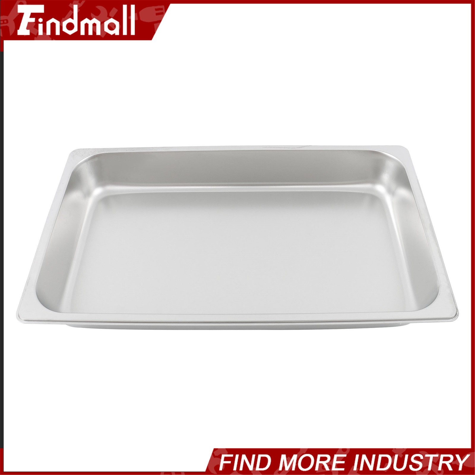 Findmall 2 Pack 2.5″ Deep 1/1 Size Steam Table Pan Hotel Pans Stainless Steel