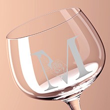 Personalized Gifts for Women Mom Friend, Initial A-Z Wine Glass Customized For