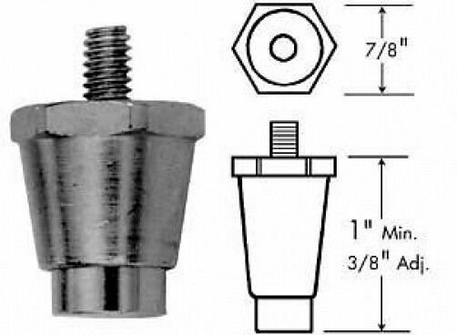 SMALL BLACK PLASTIC 4 PCS 1″H X 13/16″ HEX, (STUD SIZE) 1/4″-20 (4 PIECES)