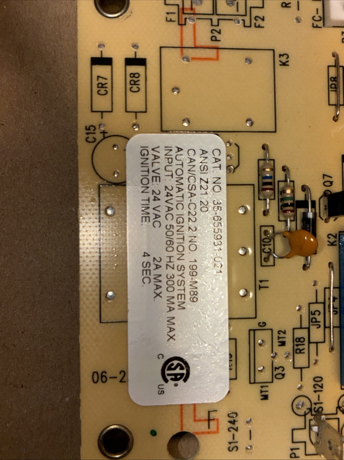 FENWAL CONTROLS INC. IGNITION CONTROL BOARD – PART NUMBER: 35-655931-021
