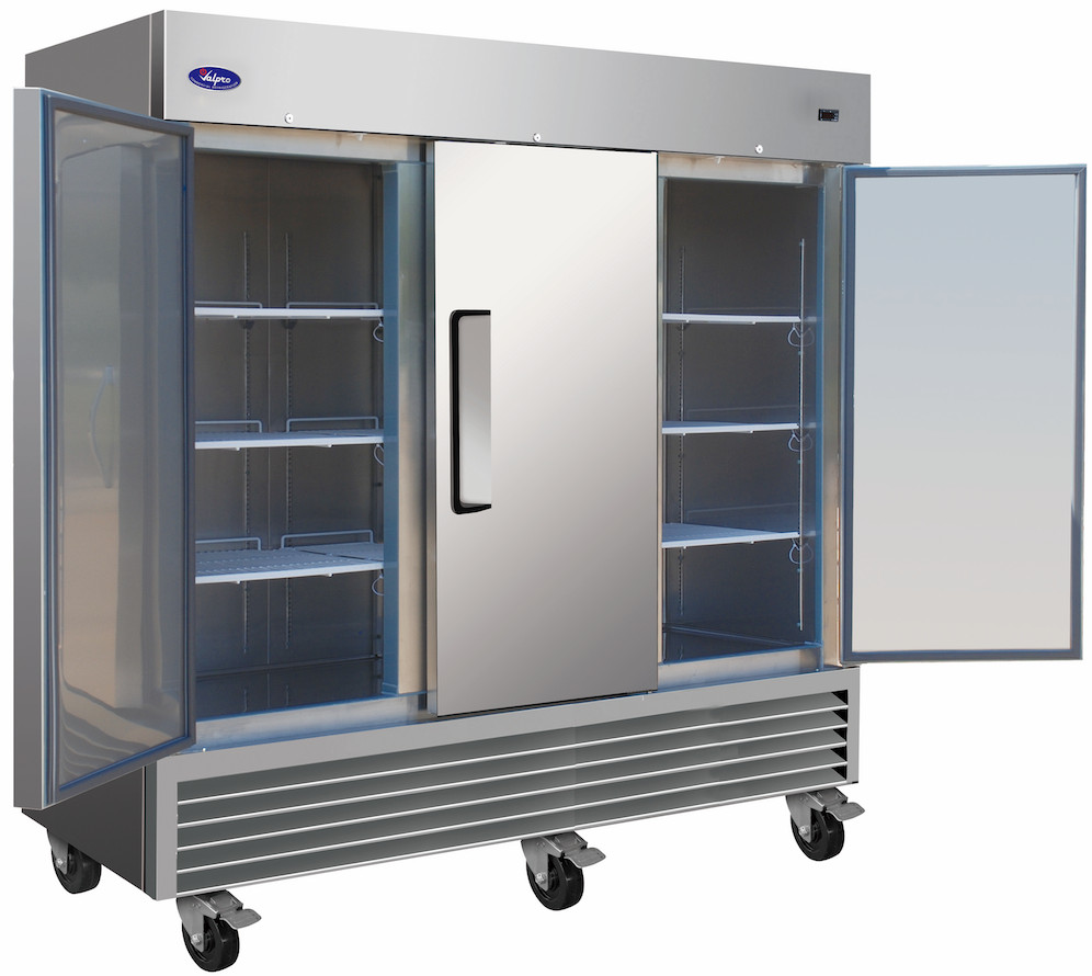 Valpro VP3FDV-HC 81″ Three Solid Door Reach-In Freezer, Bottom Mount, 72 cu. ft.
