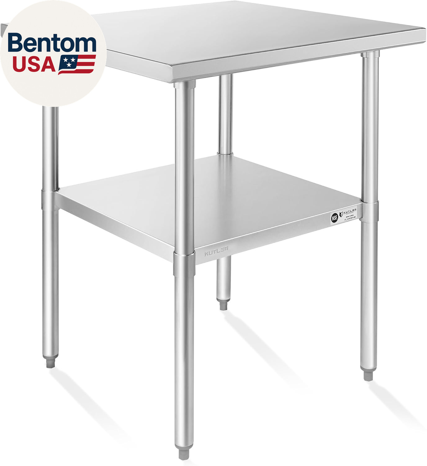 Stainless Steel Table 30 X 30 Inches, NSF Heavy Duty Commercial Kitchen Prep and