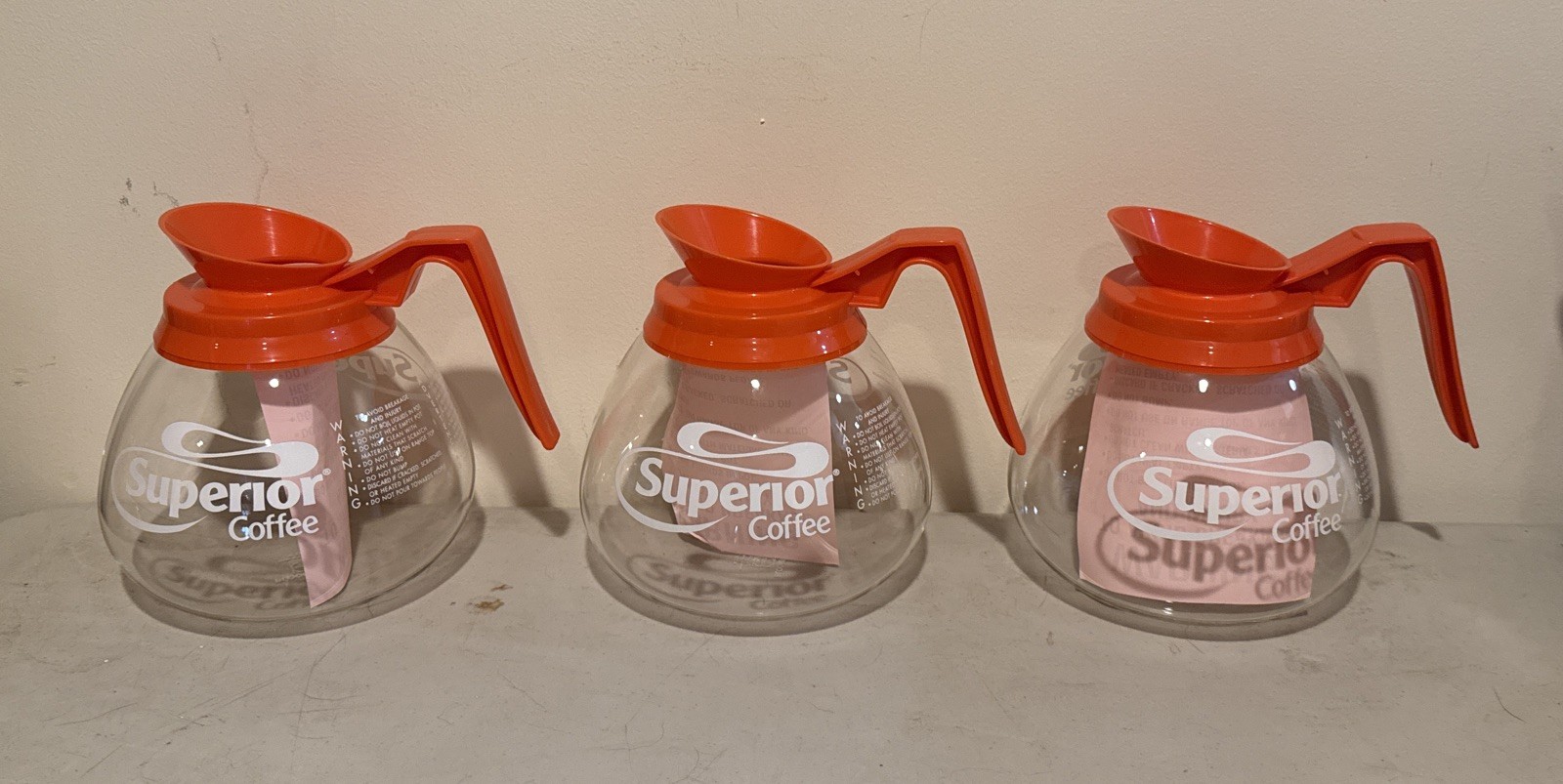 Lot Of 3 Schott Superior 6 Cup Glass Coffee Carafes Model M336Z Made In Germany