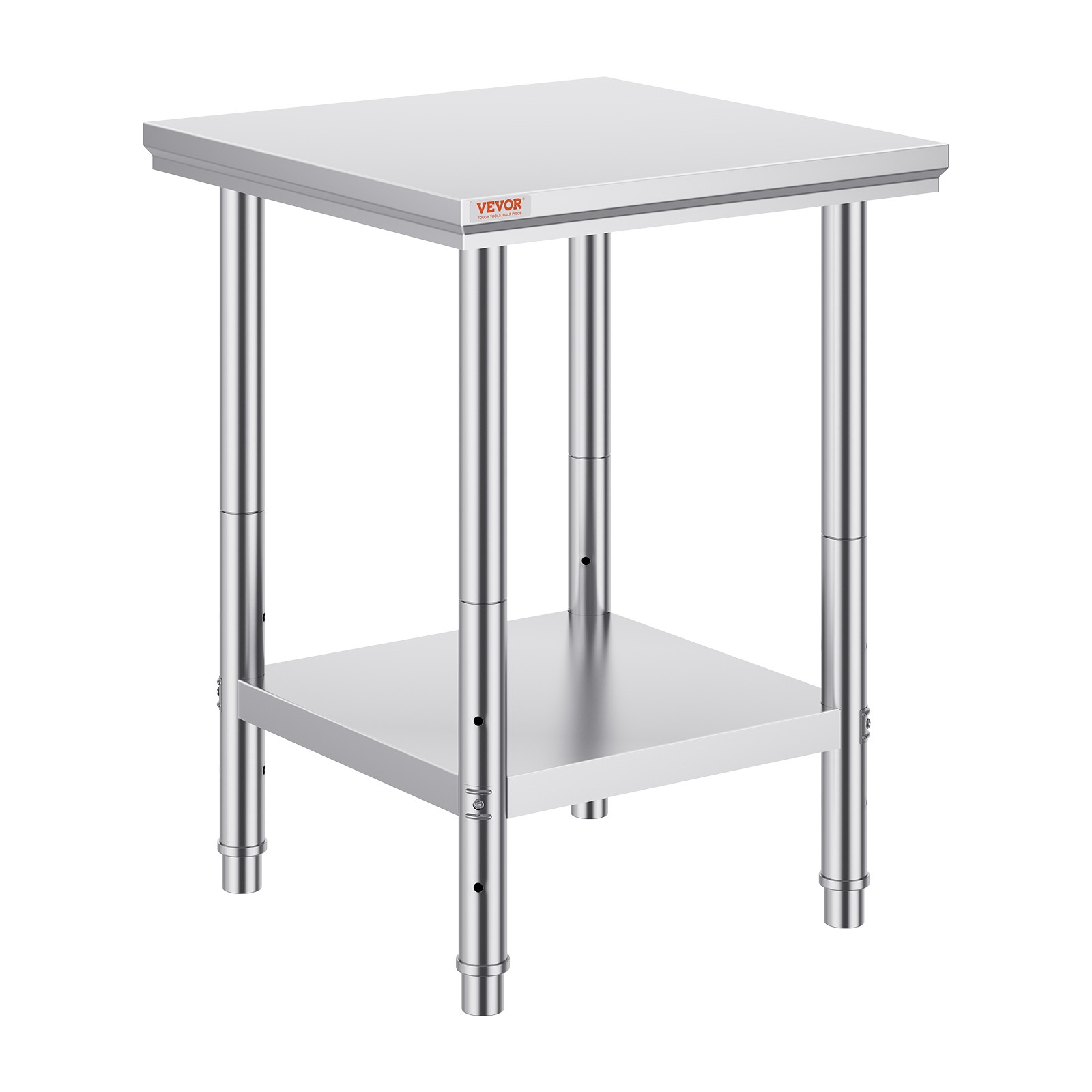 VEVOR Stainless Steel Work Prep Table Commercial Worktable Food Prep 24x24x31in