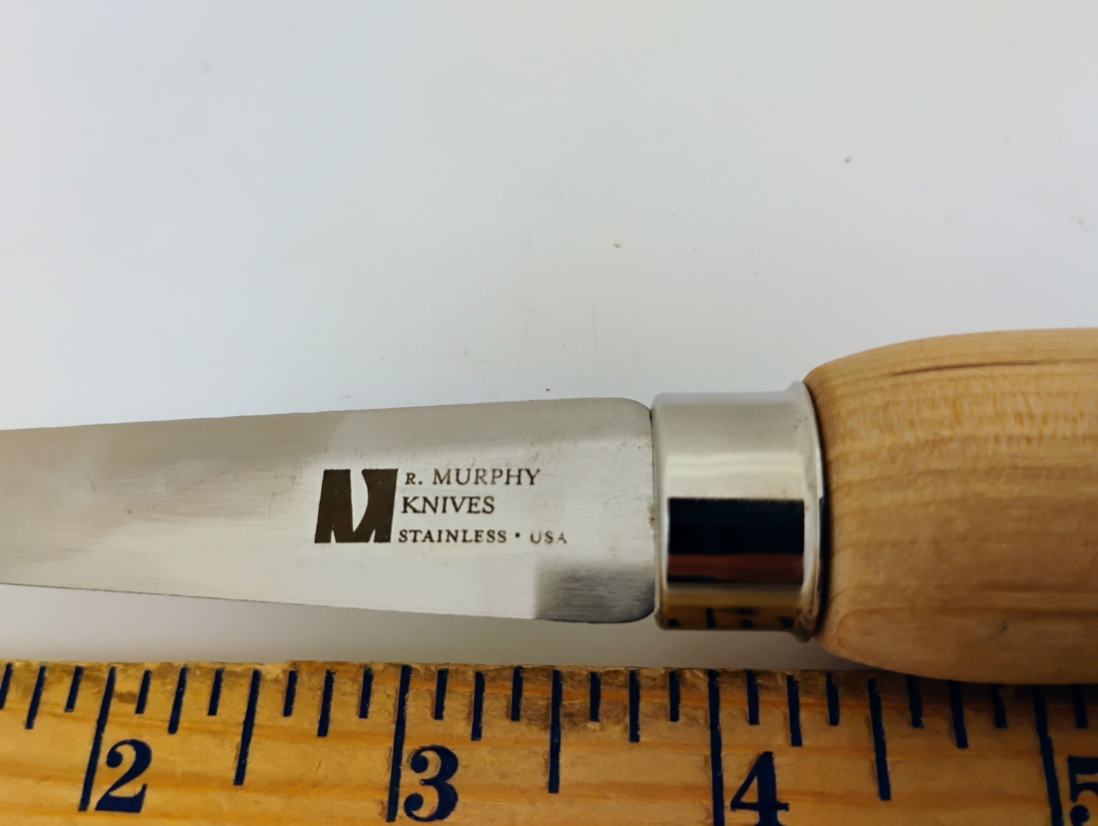 R Murphy USA Seafood Shellfish Knife 3.75-inch Stainless Steel Blade Wood Handle