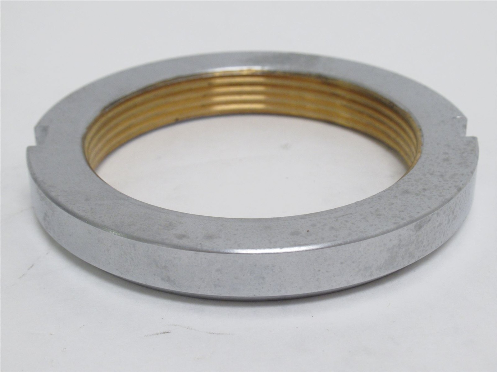 234190 New-No Box; Marel 534061 Slotted Nut; Plate Brass; 2-9/32″ID x 3-7/64″OD