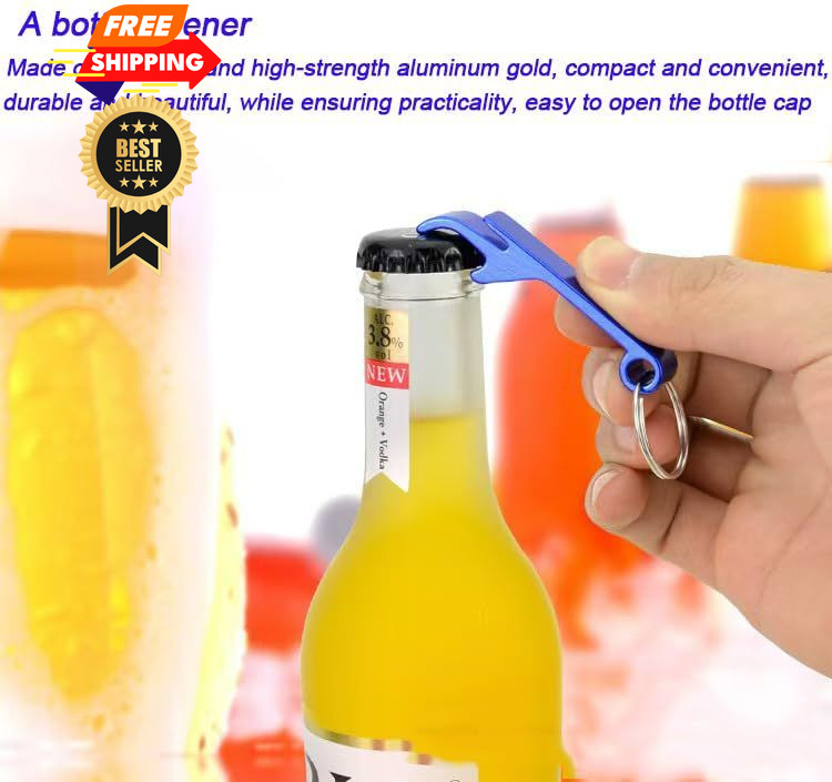 MTOMDY 50 Pcs Bottle opener Keychain Bulk,Soda Beverage Beer 50Pcs, Blue