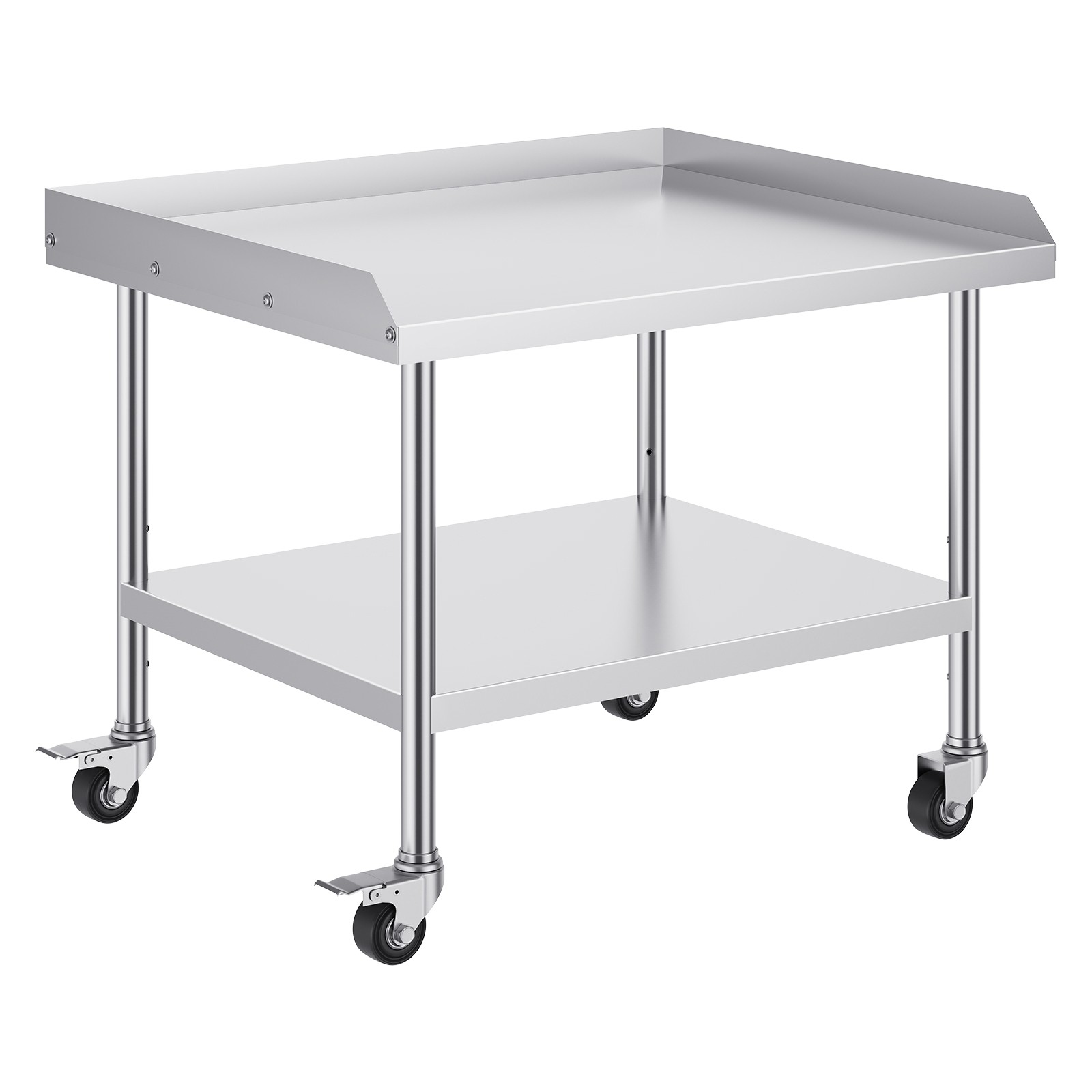 Stainless Steel Work Table 30x36x30 Inch with 4 Wheels & Backsplash