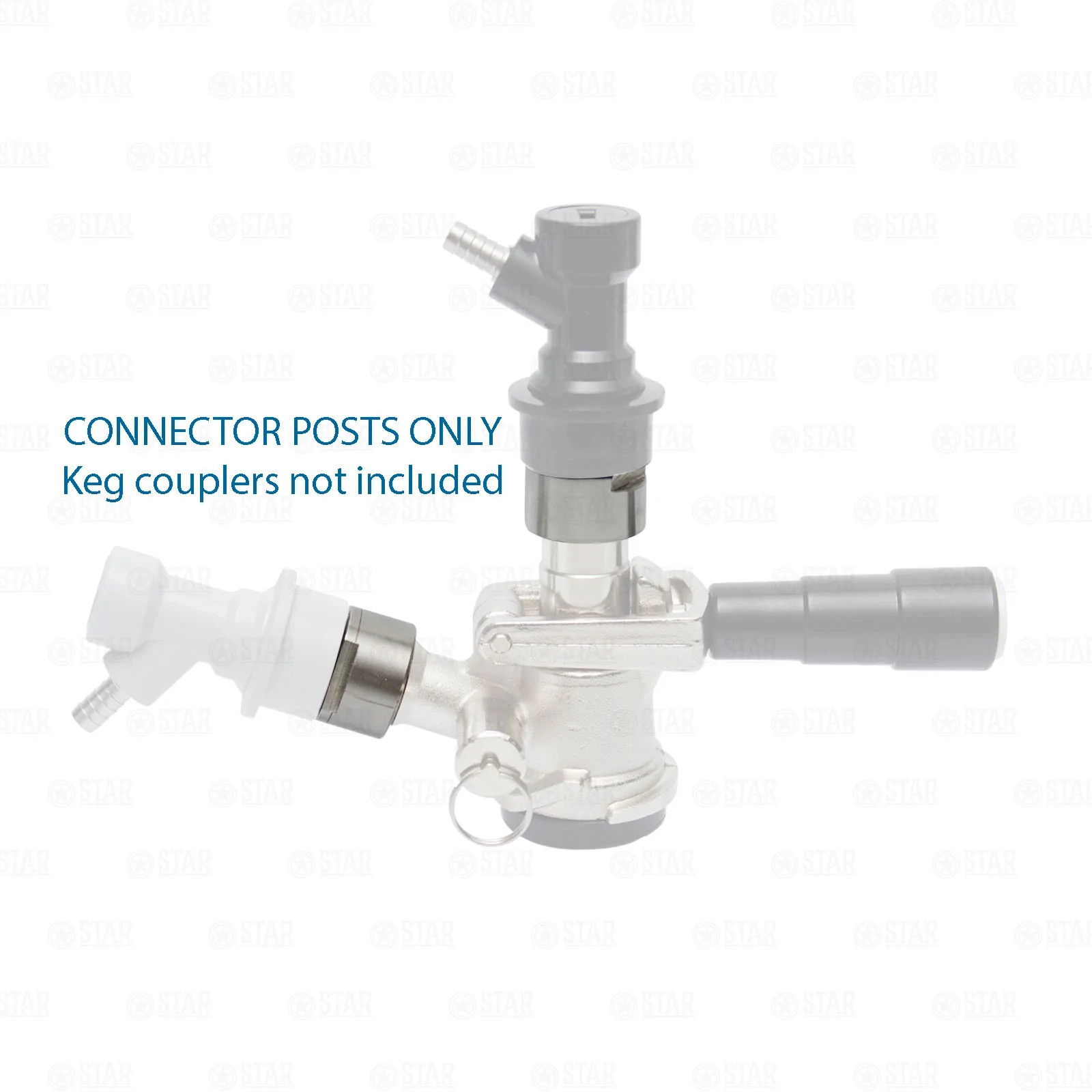 Ball Lock Corny to Sanke D Keg Coupler Quick Connector Post Set Gas / Liquid SS