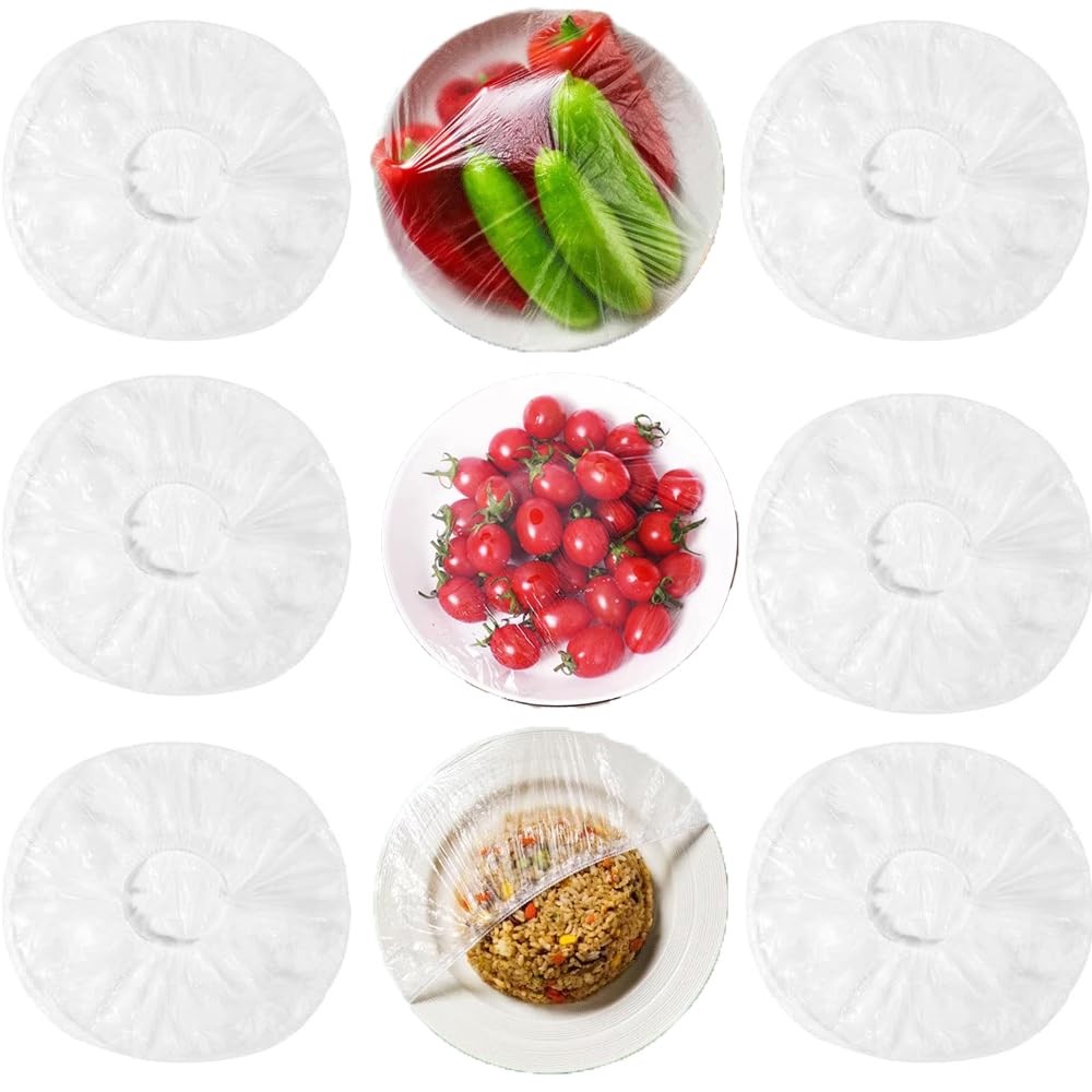 160 pcs Disposable Bowl Covers – Food Cover Stretch Edging, Large, White