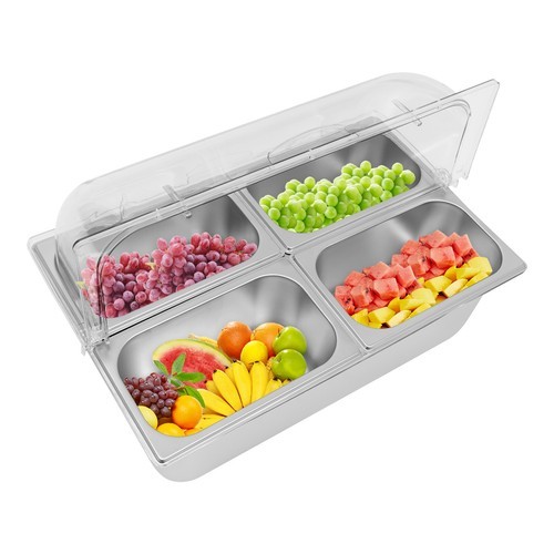 Stainless Steel Food Serving Container 4 Compartments Serving Container with Lid
