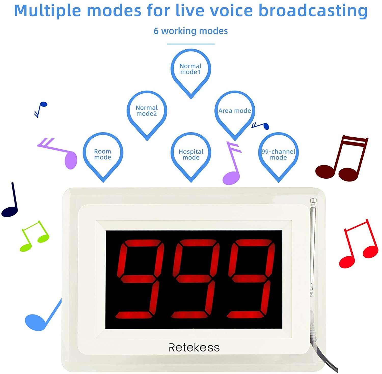 Retekess Wireless Caregiver Calling System Host 2 Watch 20 Call Buttons Nursing