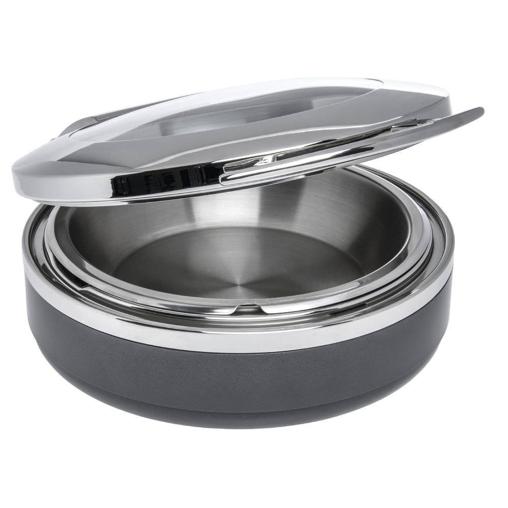 HUBERT® Induction Chafer 4 1/5 Qt Round Stainless and Black – 19 1/3″L x 15