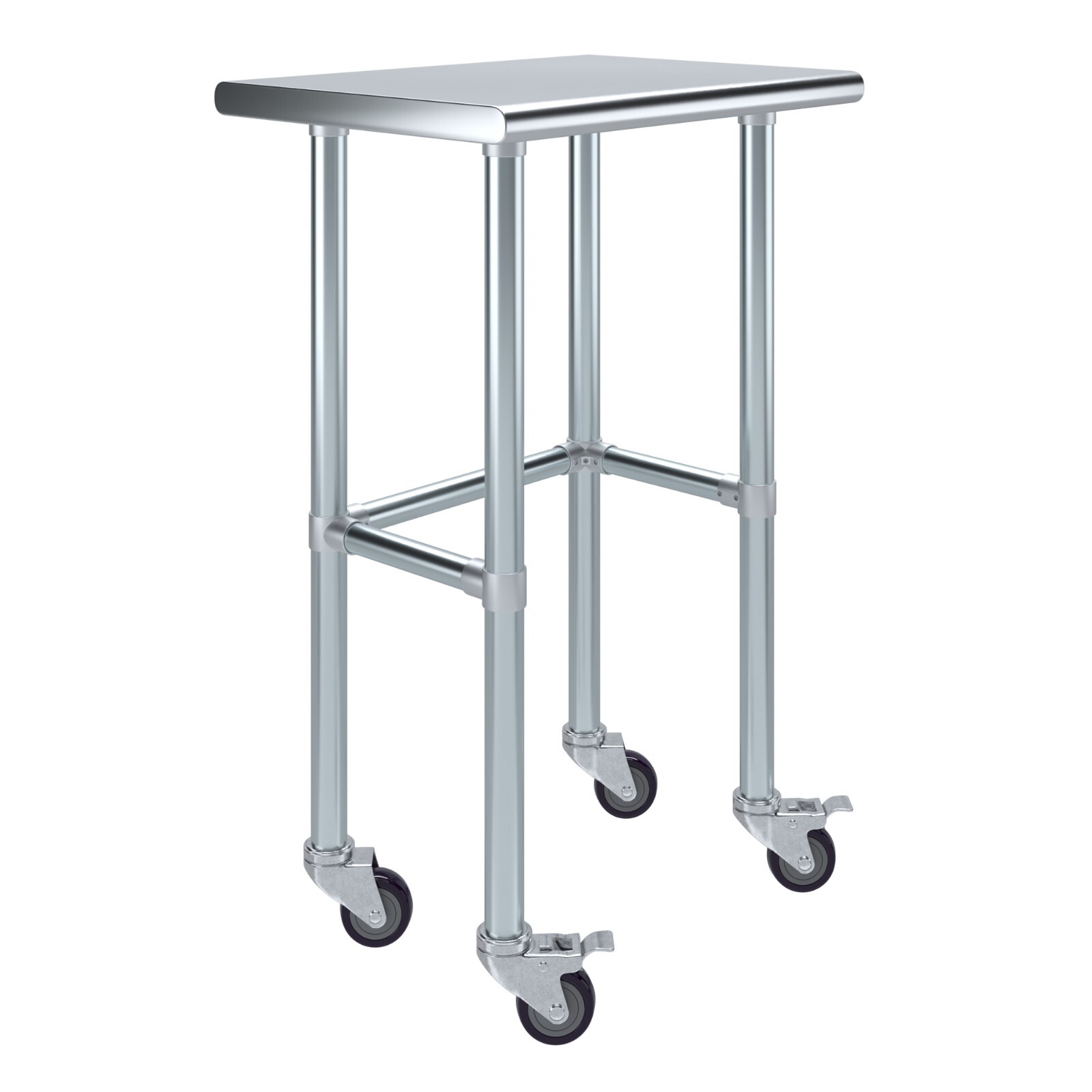 Heavy Duty Stainless Steel Work Table Open Base & Casters