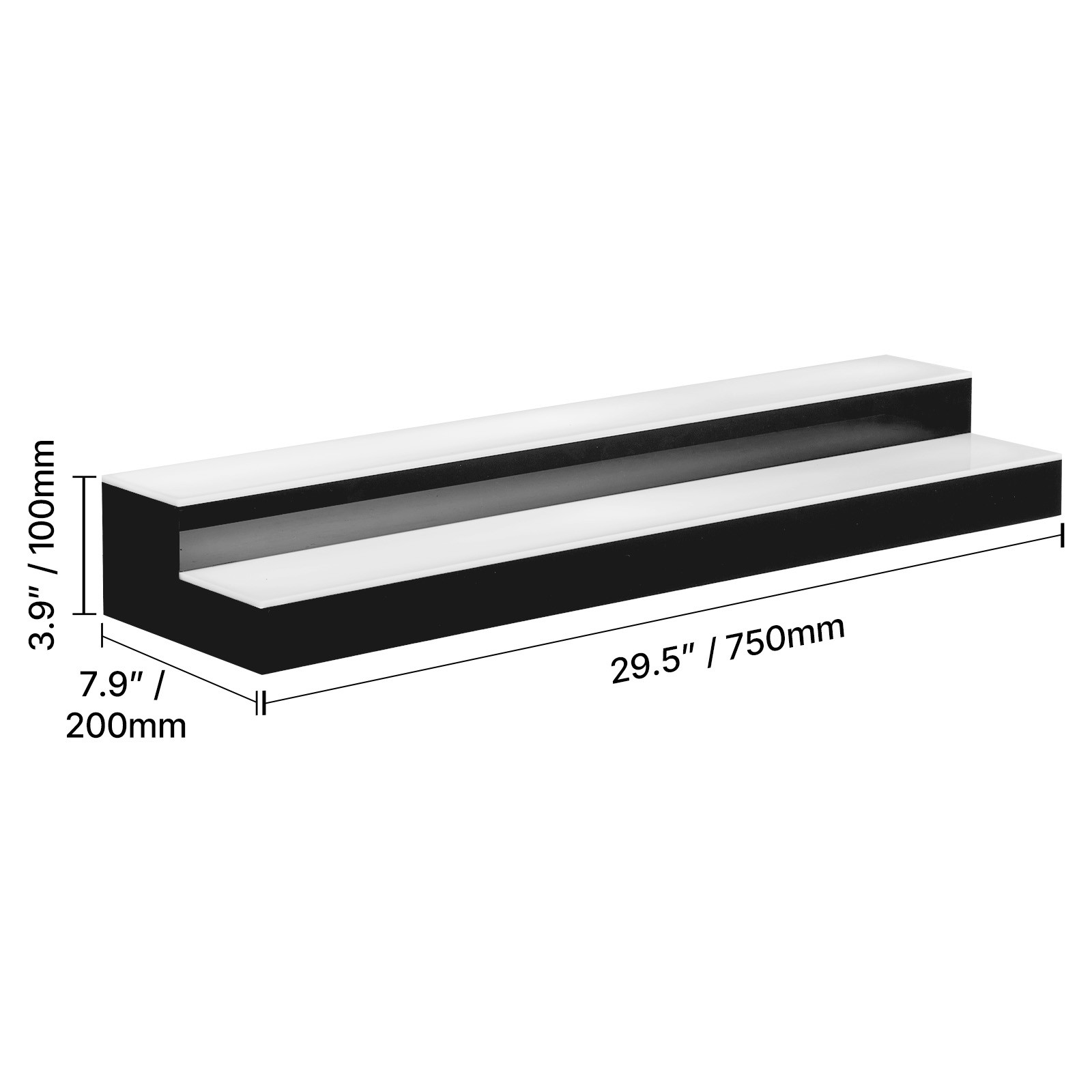 Uimoso LED Lighted Liquor Bottle Display Shelf, 2-Tier, 30-Inch Acrylic for Bars