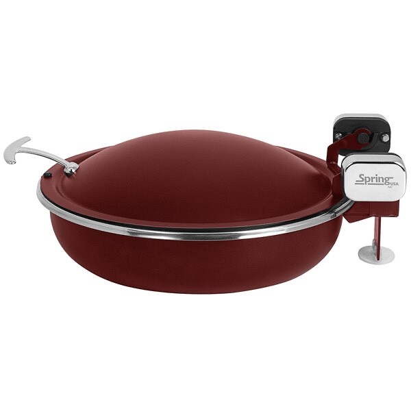 Spring USA Sauteuse 4 Qt. Round Stainless Steel Induction Chafer Merlot 1545 4C