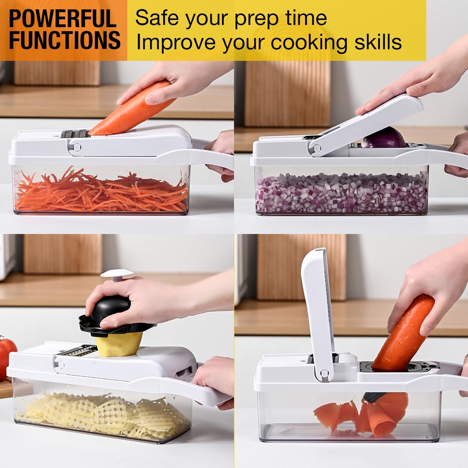 22 in 1 Vegetable Chopper, Multifunctional Food Chopper Dicer One size, White