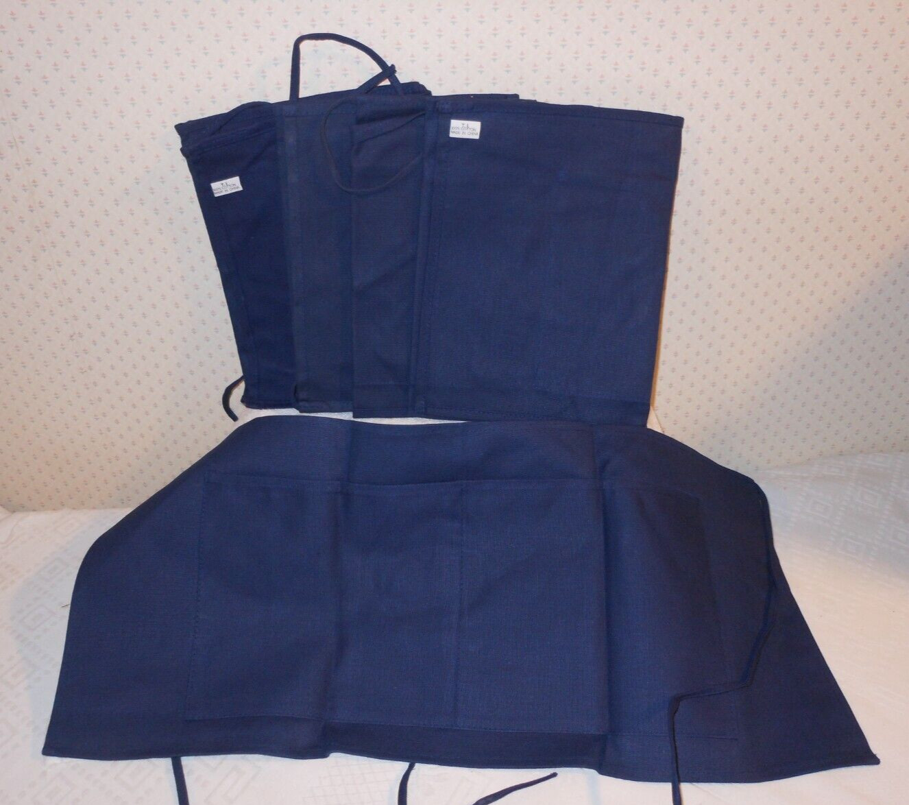 5 NEW!! Restaurant Waiter Waitress Flea Mkt. 2-Pocket Waist Aprons –Navy Blue
