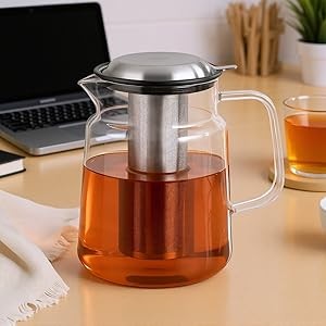 Glass Teapot with Removable Infuser – 57oz Borosilicate Tea Pot for