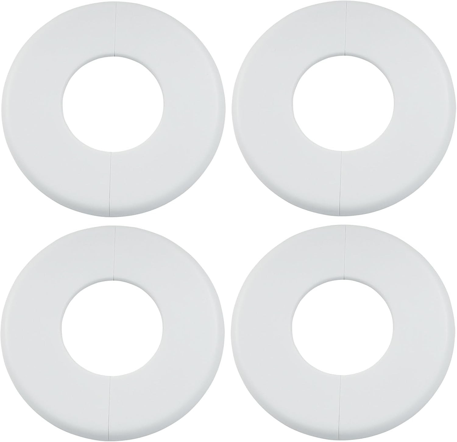 4 Pcs Wall Split Flange, Self-Adhesive ABS Round Escutcheon Plate with Buckles