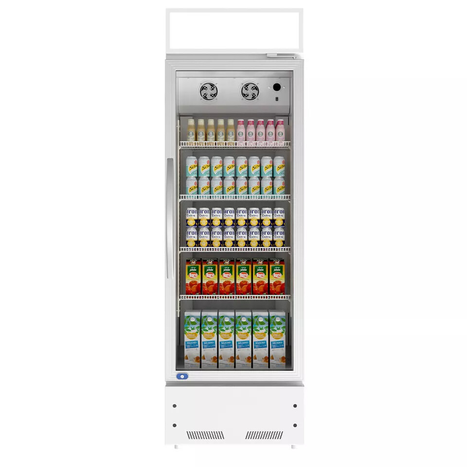Merchandiser Refrigerator Glass Door Upright Beverage Cooler 16.5 Cu.Ft for Bar