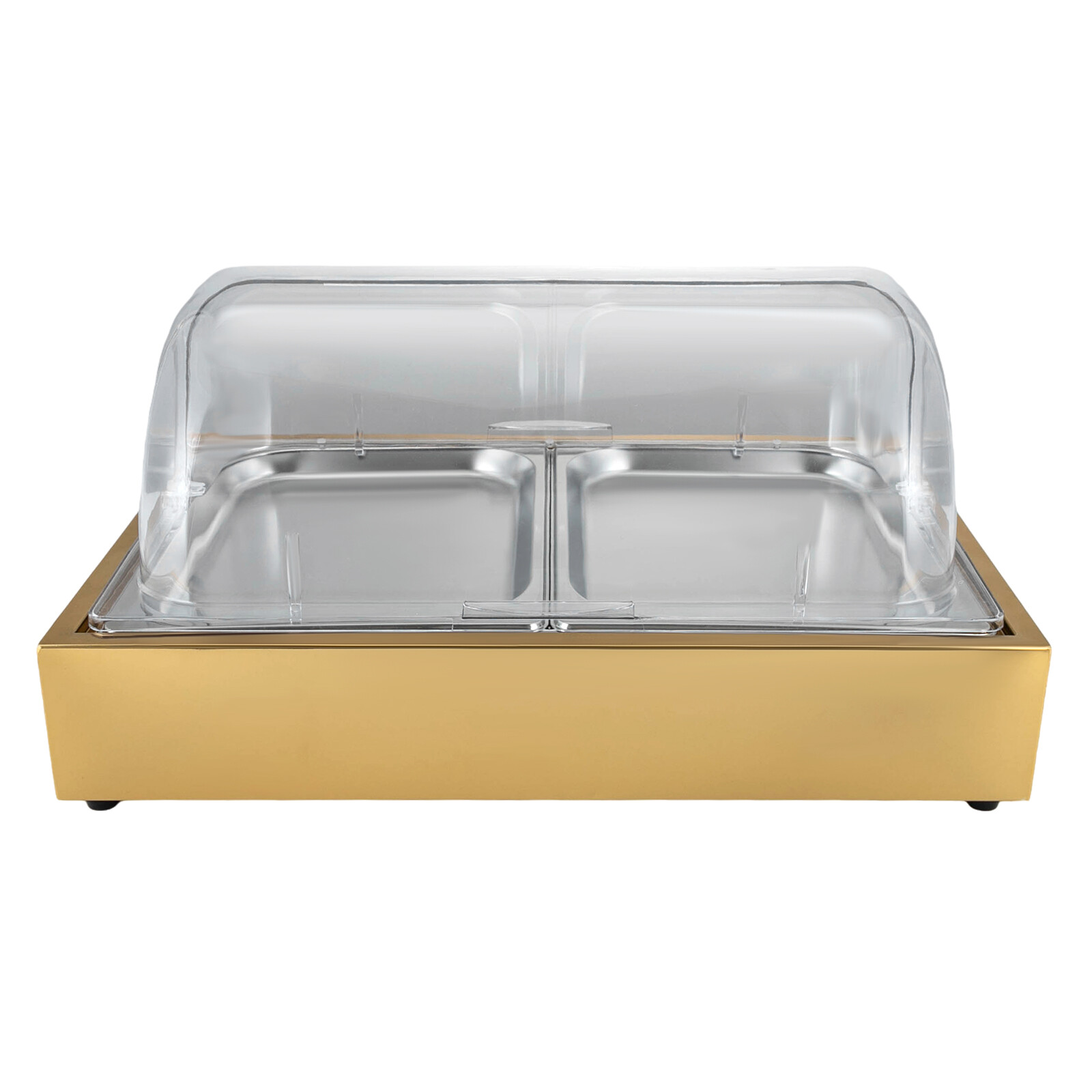 Dual Tray Buffet Food Serving Tray Modern Rectangular Tabletop Food Display Tray