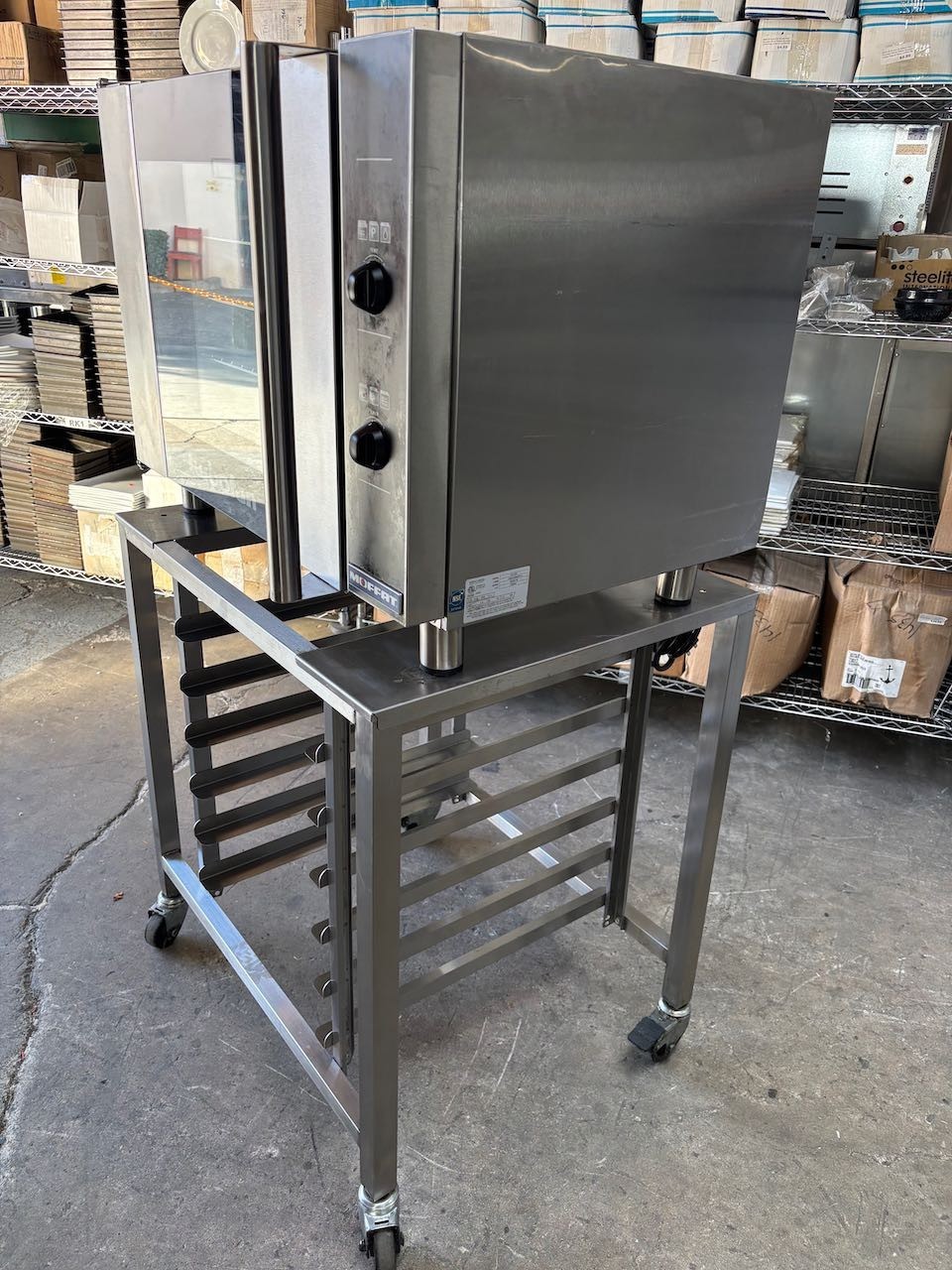 4 Tray Electric Convection Oven & Stand On Wheels Moffat TurboFan E31D4 1/2 Size