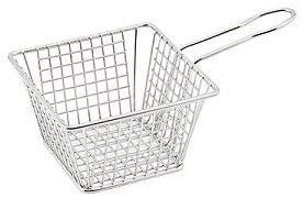 Winco FBM-554S, 5x5x4-Inch Stainless Steel Square Mini Deep Fry Serving Basket