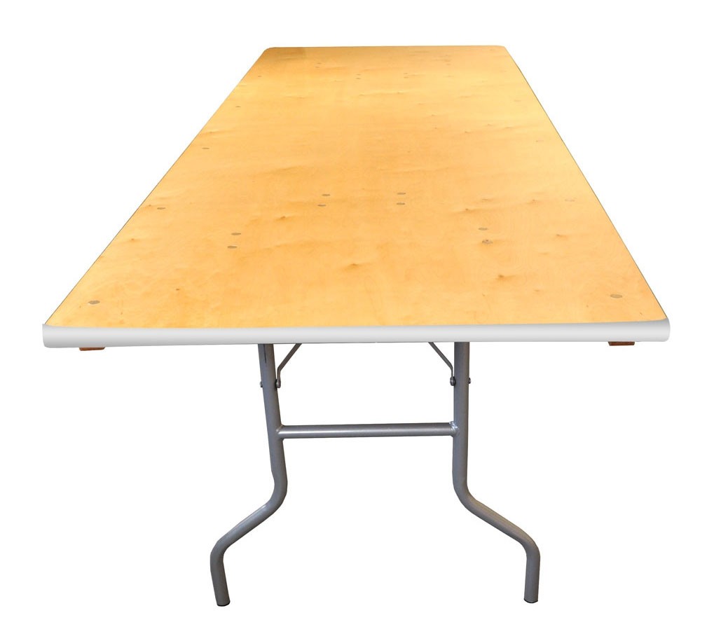 Wood Folding Table 4ft Rectangle Banquet Dining Event Party Reception BBQ 4 Pack