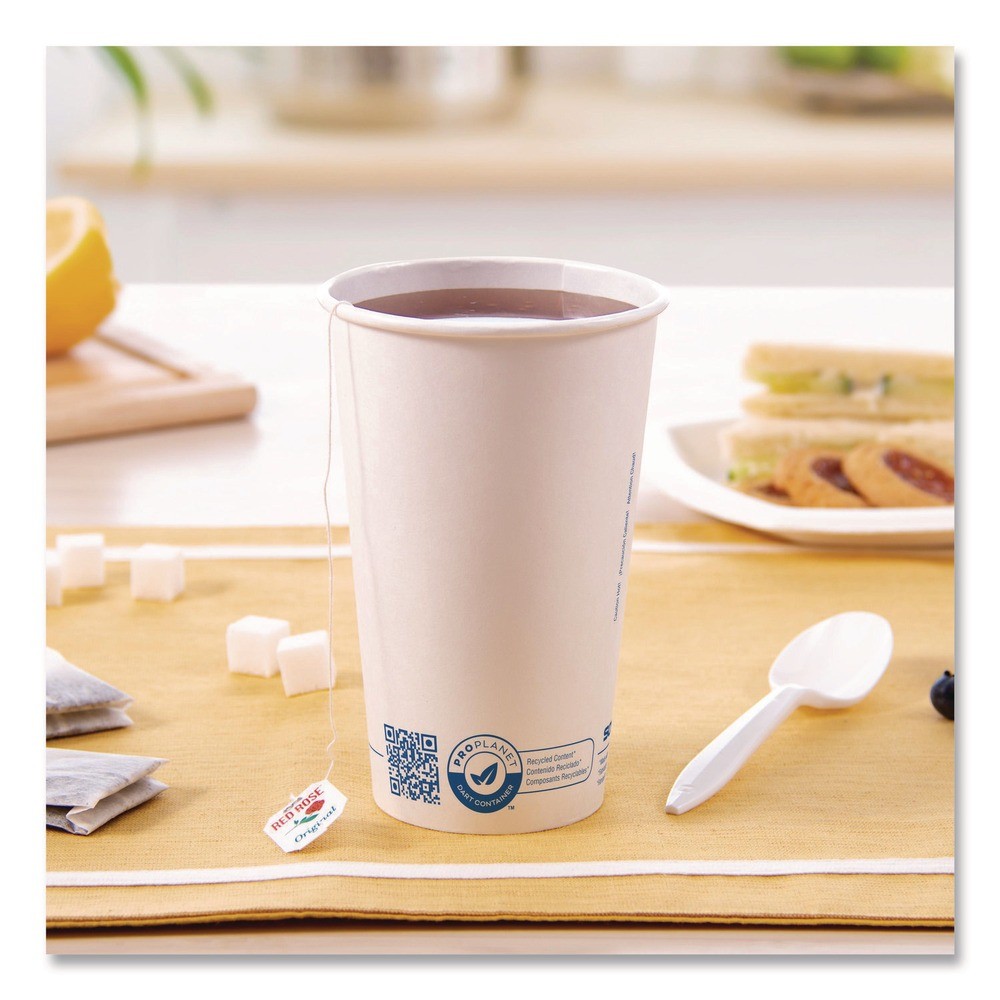SOLO 316RCPLANET 16 oz Paper Hot Cups – White/Blue (1000/CT) New
