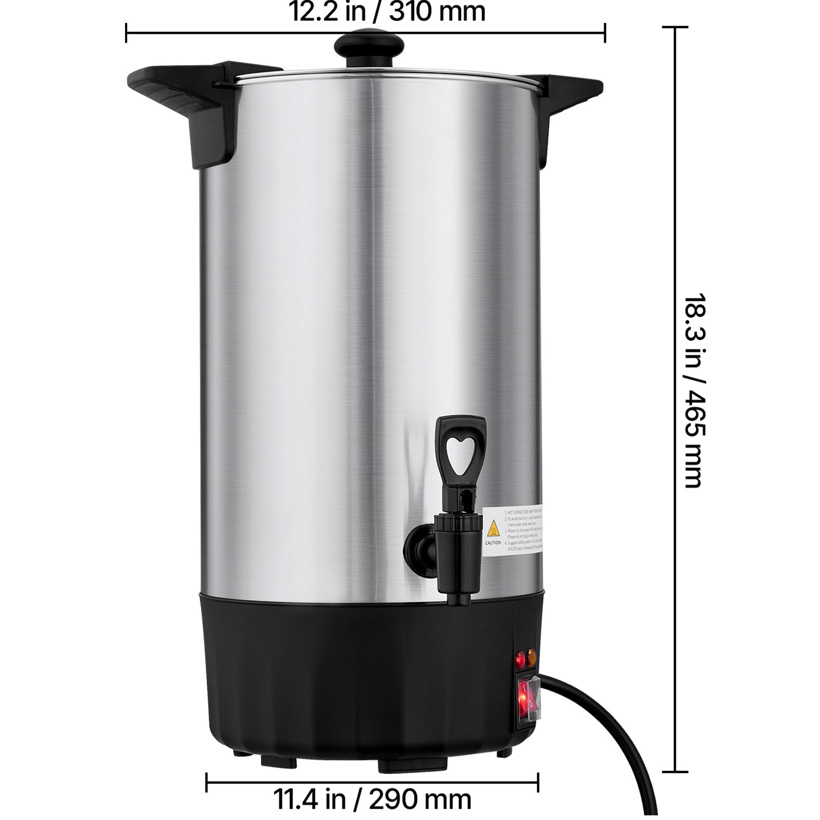 Uimoso Commercial Coffee Urn 60 Cup Hot Drink Dispenser 9L Stainless Steel