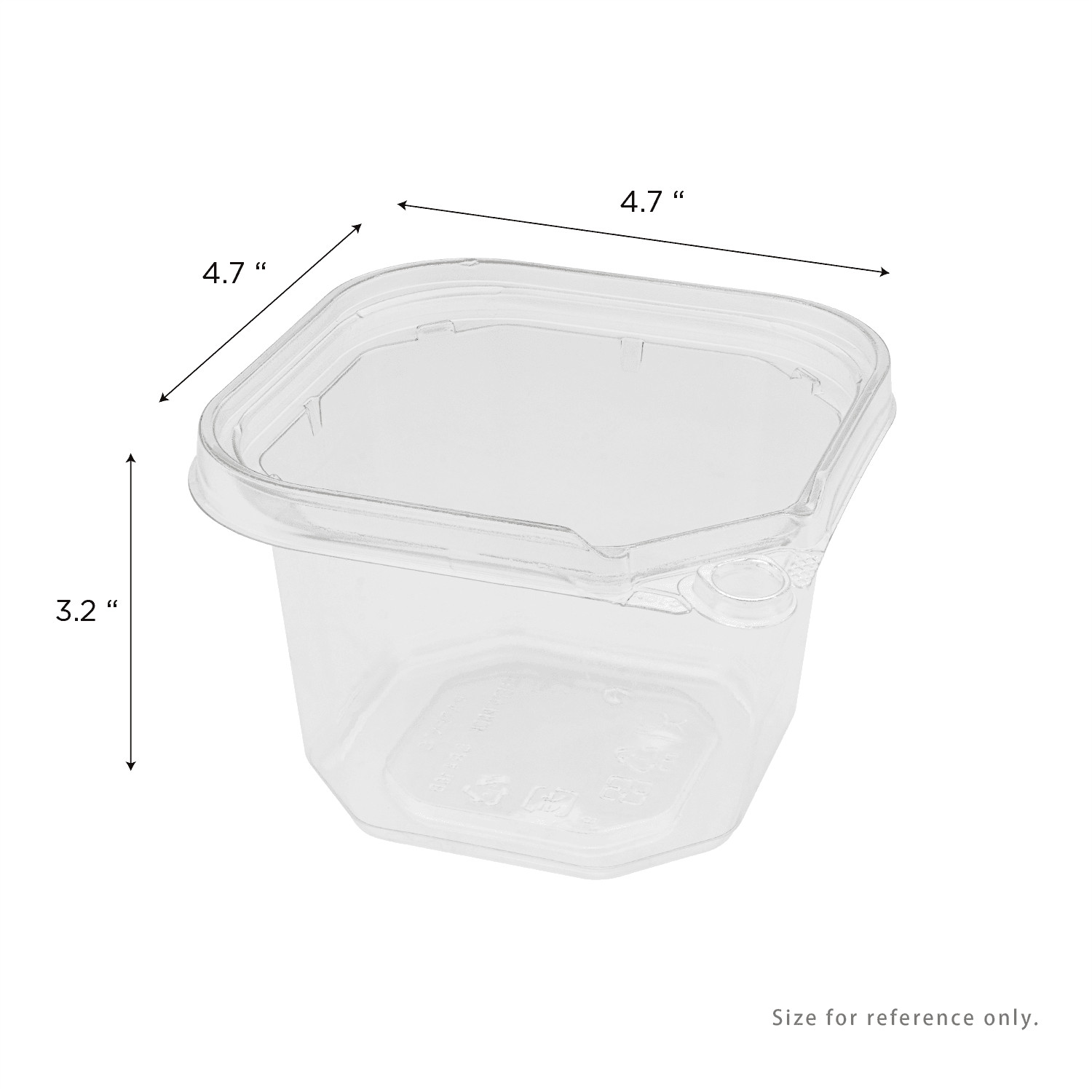 Karat 16oz PET Tamper Resistant Square Container, Clear – 400 pcs, TR-SC16PET