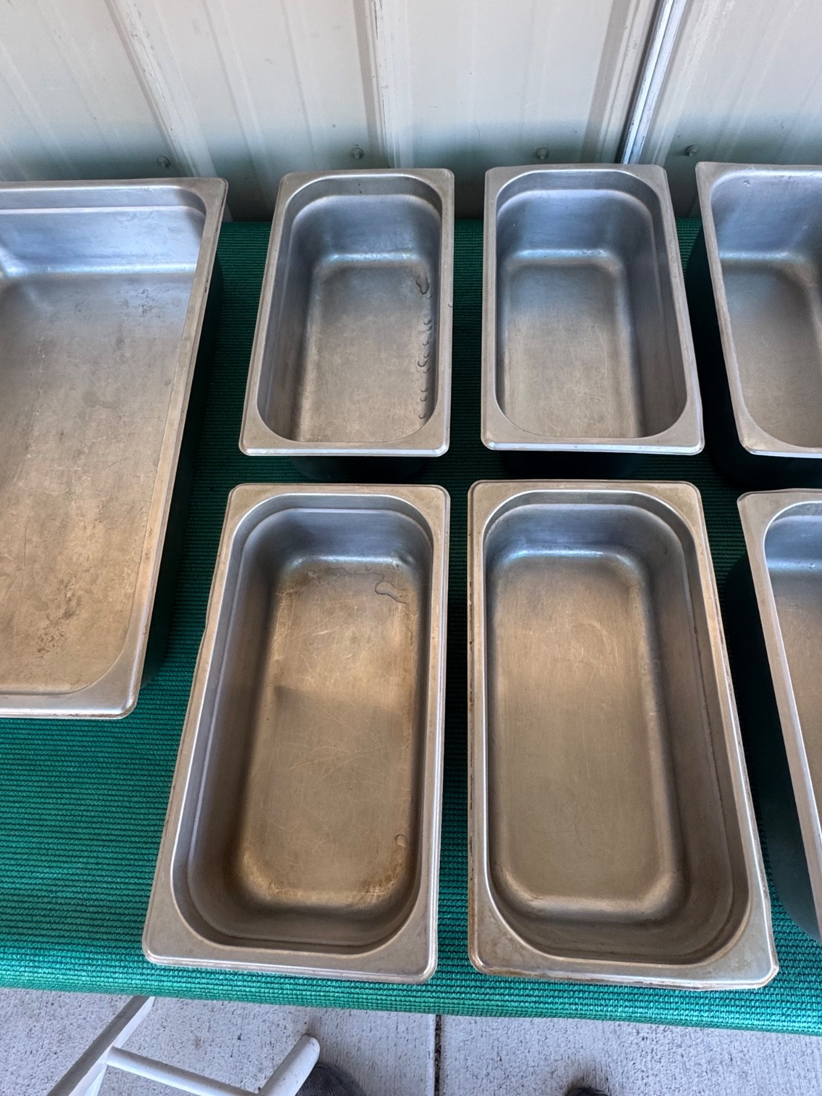 Lot of 11 Stainless Steel 4 inch Deep Steam Table Pans with Lids
