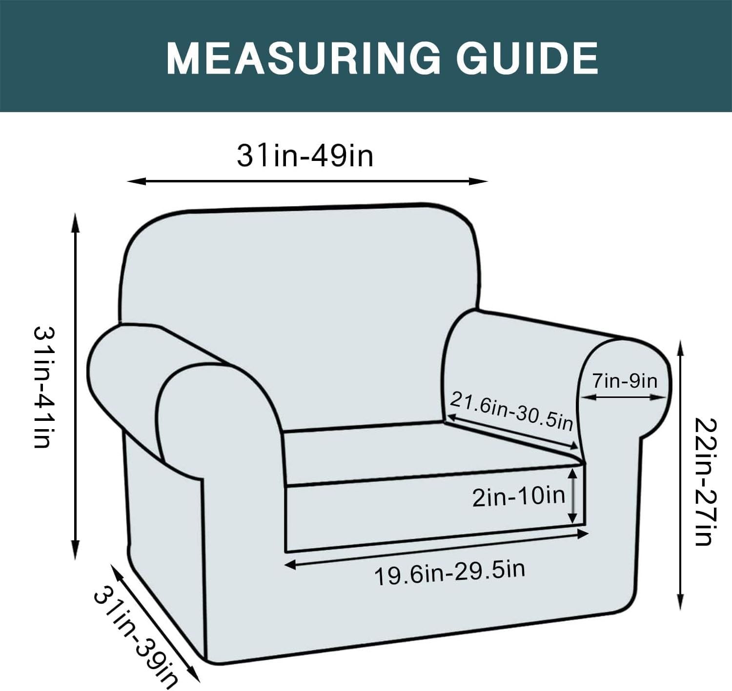2 Piece Chair Sofa Covers 85% Polyester, 15% Spandex for Living Room Slipcovers