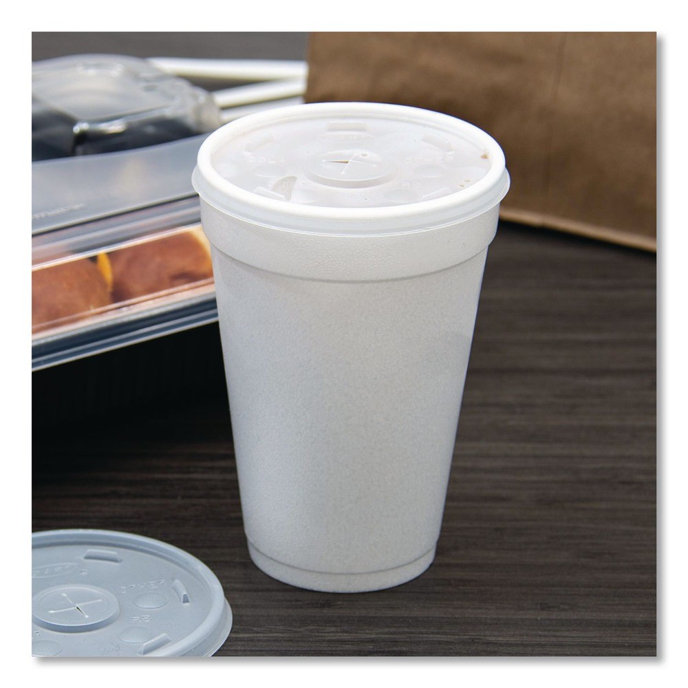 Dart 16SLPK Straw-Slotted Plastic Lids – Translucent (100/Pack) New