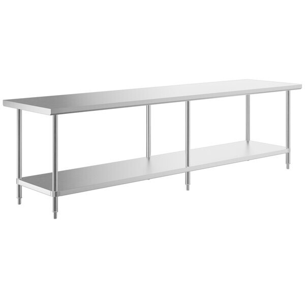 30″W x 120″L Stainless Steel Prep and Work Restaurant Table with Undershelf