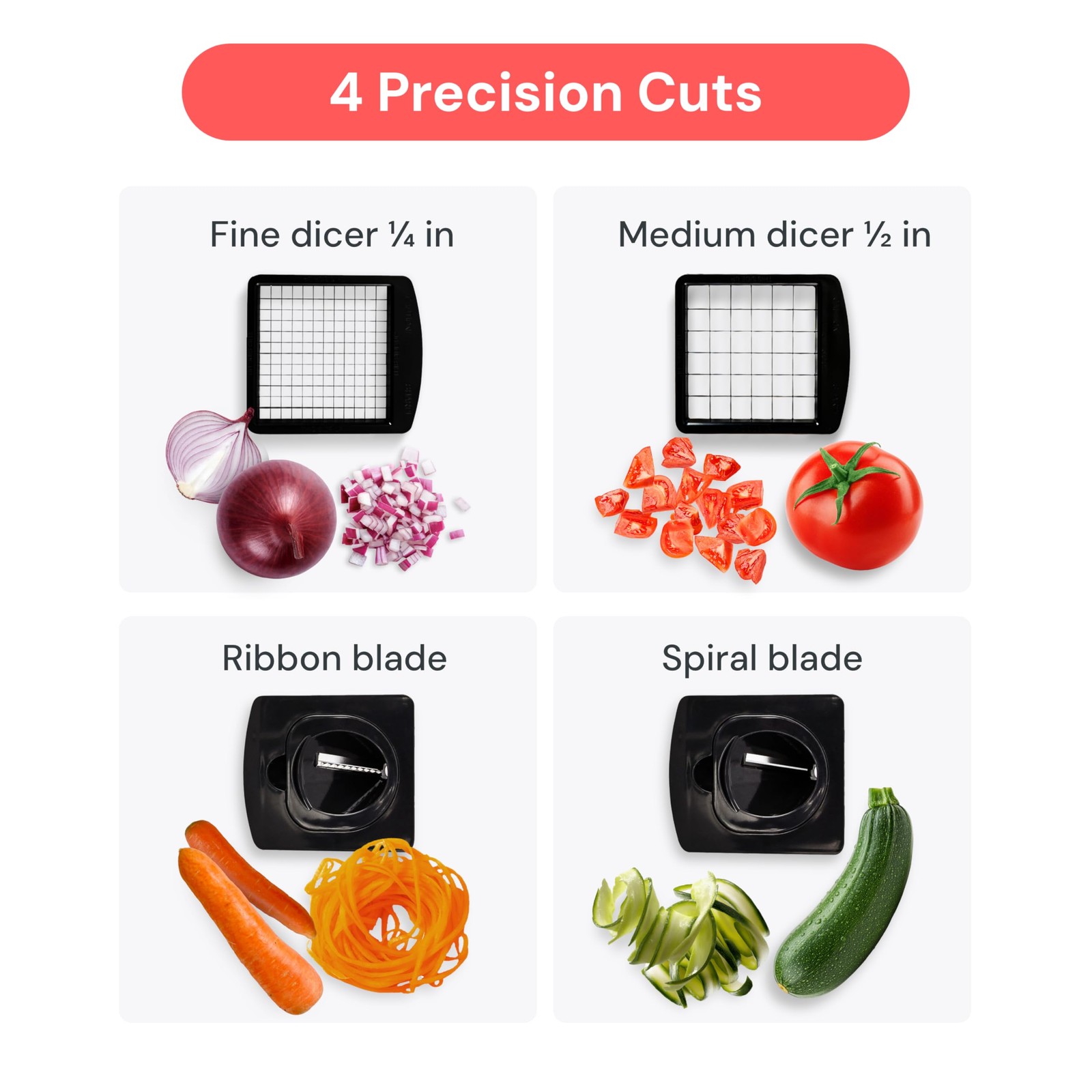Fullstar The Original Pro Chopper – Vegetable Chopper and Spiralizer, Food Chopp