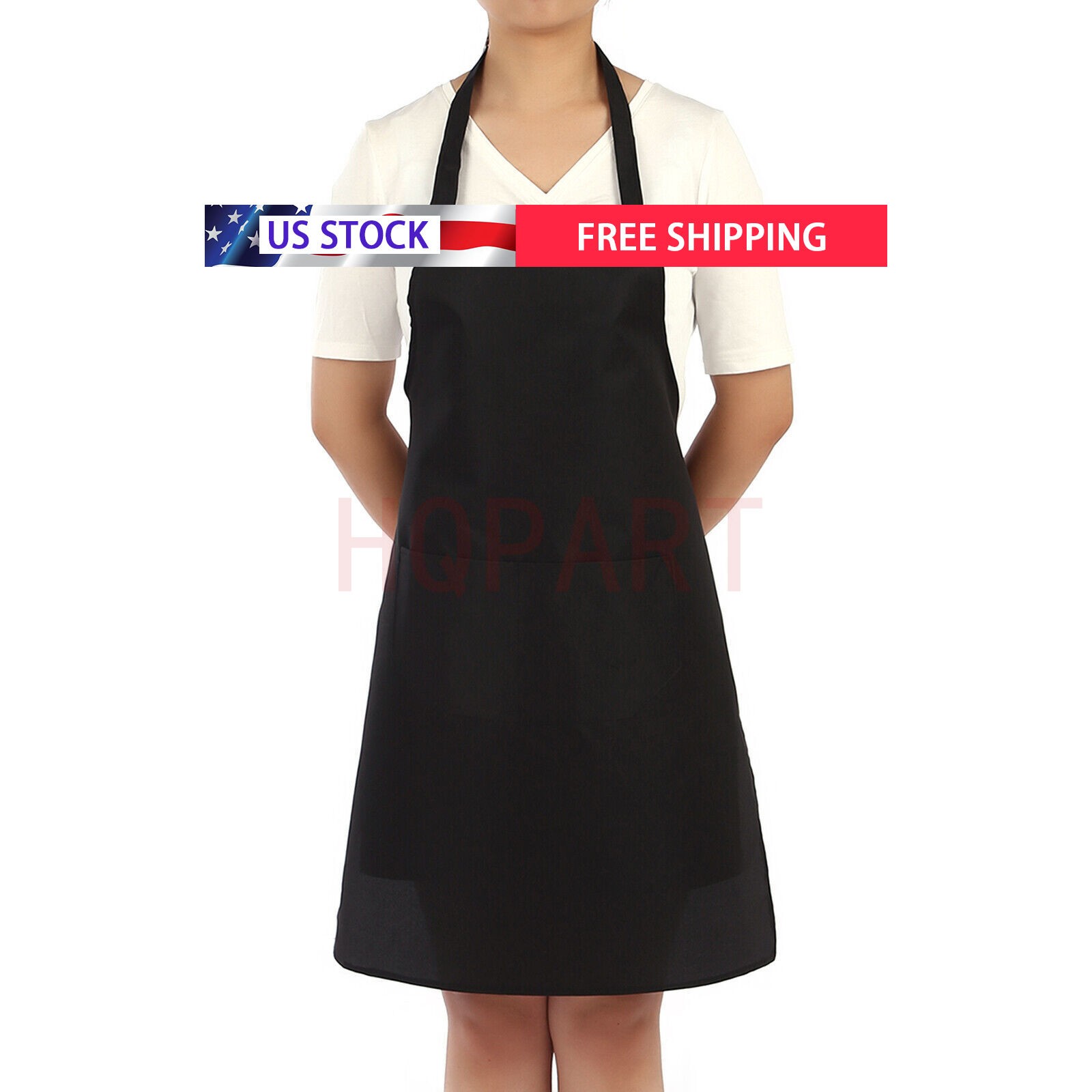 2 Pockets Kitchen Chef Bib Apron Cooking Waterproof Butcher Catering Restaurant