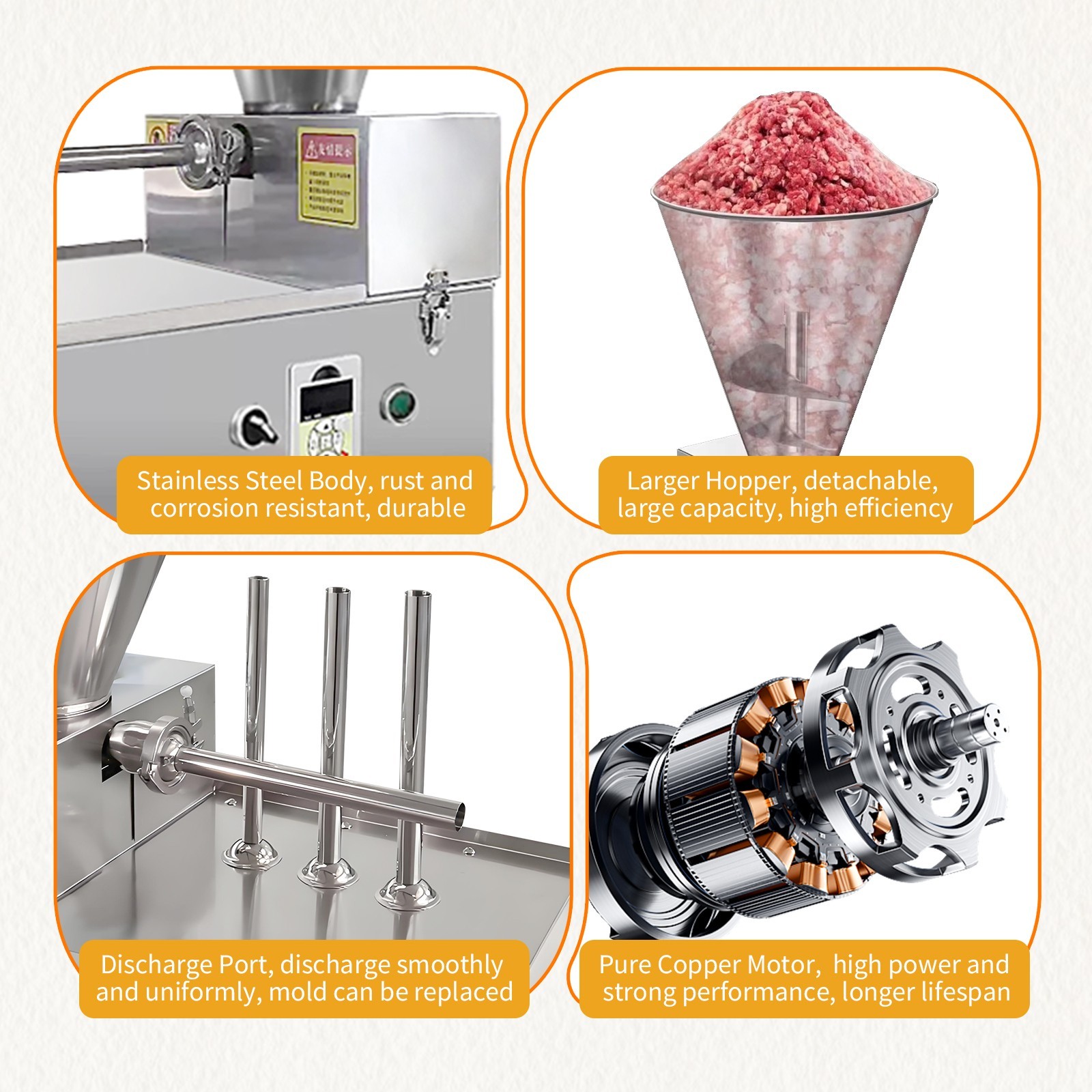 Commercial Automatic Sausage Stuffing Machine,Meat Filling Machine 4 Tube